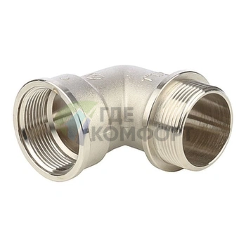 Угольник STOUT с упором внутренняя/наружная резьба 1 1/2 никелированный - фото 1