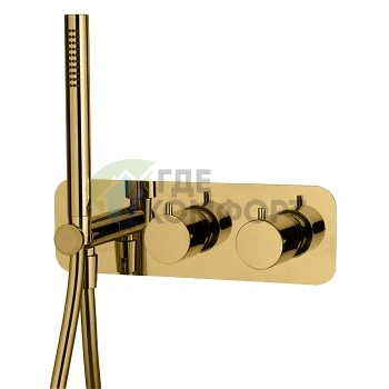 Термостатический смеситель FIMA Carlo Frattini с душем и переключателем, цвет Gold (F3149NX3OR) - фото 1
