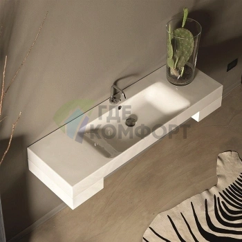 Подвесная раковина KERASAN Cento 140x45 см белая (353501*1) - фото 3