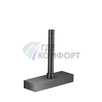 Душевой набор AX Edge на край ванны с функцией душа (2 форсунки) в полированном черном цвете (46470330) - фото 1