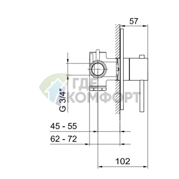 Термостатическая картридж Fantini для душевого смесителя (1 источник, 3/4) (19 00 3900A) - фото 2