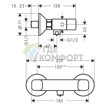 Смеситель для душа Hansgrohe Logis - фото 2