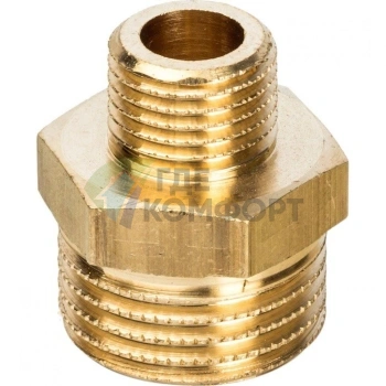 Ниппель STOUT НН переходной 1/2 х 1/4 латунный - фото 2