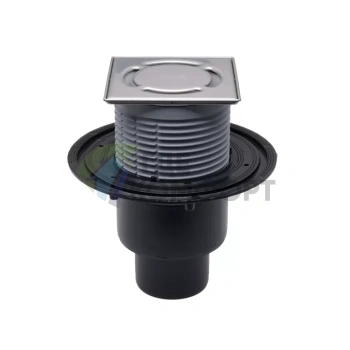 Трап HL310N-3000 с решеткой 115x115 мм и вертикальным выпуском DN110/75/50 - фото 1