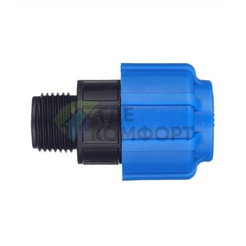 Муфта с наружной резьбой 20x1/2 ПНД Политэк - фото 2