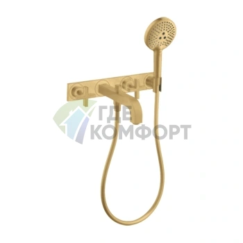 Смеситель для ванны AX Citterio в элегантном шлифованном золоте (39441250) - фото 1