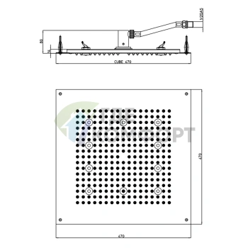 Верхний душ BOSSINI DREAM-CUBE 470x470 мм с LED-подсветкой и хромированным покрытием (H37453.030) - фото 2