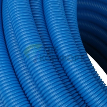 Труба гофрированная из полиэтилена 25 для труб диаметром 22, синяя бухта 50 м Stout - фото 4