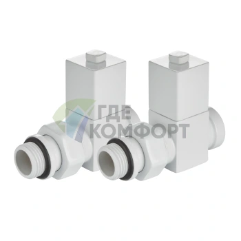 Набор дизайн-вентилей Royal Thermo CUBE 1/2 белый, RTE 56.0005, НС-1422574 - фото 4