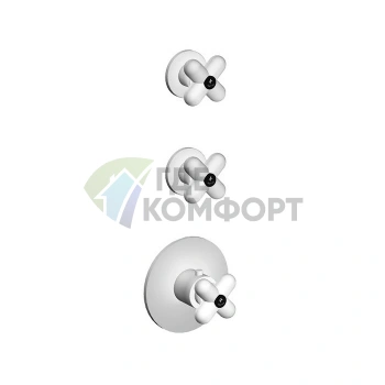 Встраиваемый термостат для душа Fantini I Balocchi на 2 источника (3/4, белый матовый) (60 29 0602B) - фото 1