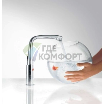 Смеситель для раковины Hansgrohe Metris 31087000: однорычажный с выдвижной лейкой - фото 4