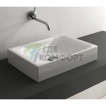 Раковина KERASAN Lavabi 50x35 накладная без отверстия под смесительитель цвет белый - фото 1