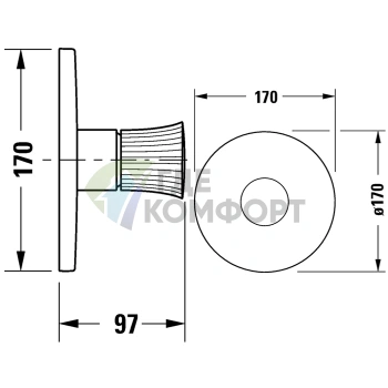 Смеситель для душа Duravit White Tulip встраиваемый, с обратным клапаном, хром (WT4210010010) - фото 2
