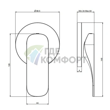 Смеситель для душа встраиваемый FIMA Carlo Frattini Quad, хром (F3723/1CR) - фото 2