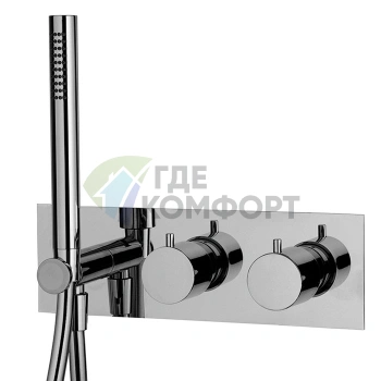 Термостатический смеситель FIMA Carlo Frattini FIMATHERM для душа встроенный, на 2 выхода, с комплектом, хром (F3049NX3CR) - фото 1