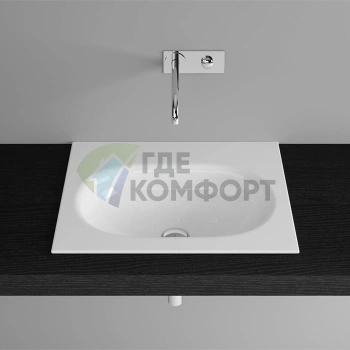 Раковина BETTE COMODO встраиваемая на столешницу 60х49 5х12 см эмал без отв под смеситель и перелива с креп в компл цвет белый (A200-000) - фото 1