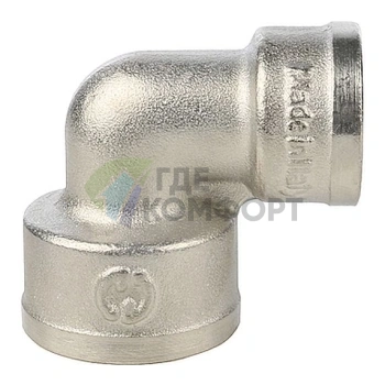 Угольник Stout внутренняя/внутренняя резьба латунный ВВ 3/4 x 1/2 никелированный - фото 3