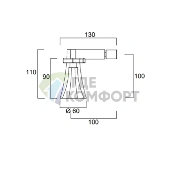 Смеситель для биде SIMAS EIFFEL на 3 отверстия, хром (EIBB cr) - фото 2