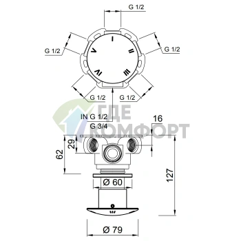 Переключатель ANTONIO LUPI MAYDAY на 2-5 положений, матовая нержавеющая сталь (MAYDAYD) - фото 2