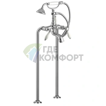 Напольный смеситель для ванны FIMA Carlo Frattini HEREND с душевым комплектом, хром (F5404/4CR) - фото 1