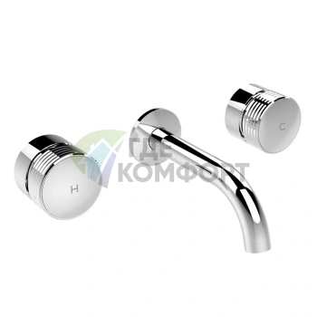 Смеситель для раковины Carlo Frattini Texture Collection настенный, 3 отверстия, хром (F5601/5HCR) - фото 1