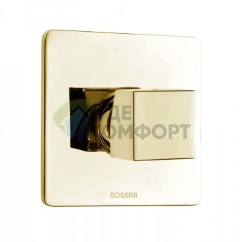 Смеситель для душа Bossini Cube настенный с квадратной ручкой в золотом цвете (Z00064.021) - фото 1