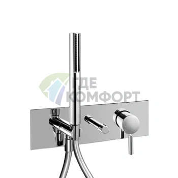 Встраиваемый смеситель для ванны Fantini Cafe/Nostromo на два источника без излива, наружная часть, хром (50 02 E384B) - фото 1