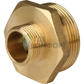 Ниппель STOUT НН переходной 1 1/2 х 3/4 латунный - фото 2