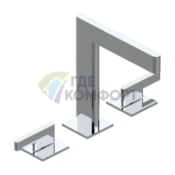 Смеситель для раковины THG ICON-X TITANE A MANETTES на 3 отверстия, хром (U7K-A02-151) - фото 1