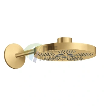 Верхний душ AXOR ONE 280 мм с держателем и 2 режимами в шлифованном золоте (48492250) - фото 1