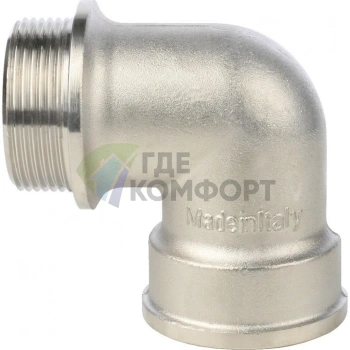 Угольник STOUT с упором внутренняя/наружная резьба 1 1/2 никелированный - фото 2