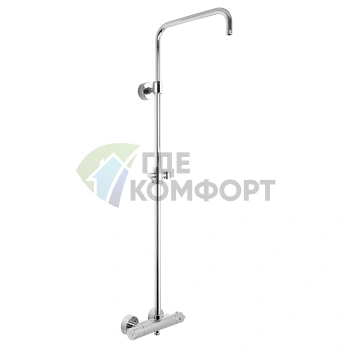 Термостатический смеситель для душа FIMA Carlo Frattini с душевой стойкой (хром) (F4085SCR) - фото 1