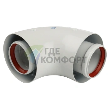 Адаптер для котла Stout DN60/100 90 гр. угловой коаксиальный SCA-6010-210190 - фото 2