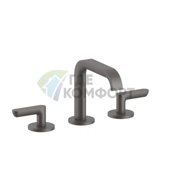 Смеситель для раковины Fantini Icona Deco: оружейная сталь, 3 отверстия, без донного клапана (53 P5 R106W) - фото 1