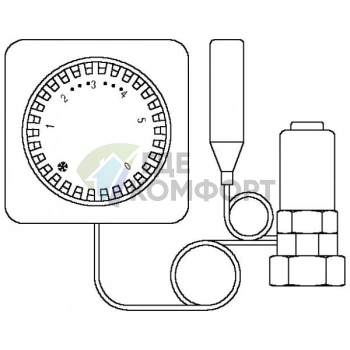Термостат Oventrop Uni FH 1012395, с дистанционной настройкой, с нулевой отметкой, капиллярная трубка 1.5 м (Овентроп) - фото 2