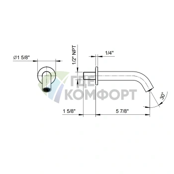 Смеситель для ванны Fantini Nostromo настенный в цвете Matt British Gold PVD (50 P6 8432) - фото 2