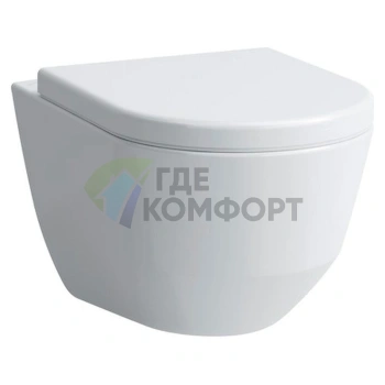 Комплект Чаша Laufen Pro 8.2096.6. без ободка + Крышка-сиденье Laufen Pro с микролифтом + Инсталляция Geberit 458.125.21.1 4 в 1 с кнопкой смыва - фото 4