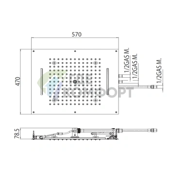Верхний душ BOSSINI DREAM/3 с LED-подсветкой и хромотерапией (H38907.030) - фото 2