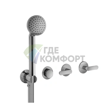 Встраиваемый смеситель для душа Fantini Icona Deco с ручным душем, хром (53 02 R117B) - фото 1