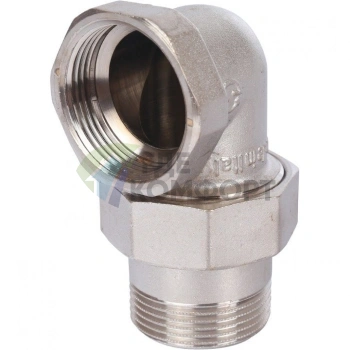 Разъемное угловое соединение американка ВН 1 1/4, уплотнение под гайкой o-ring кольцо, никелированное Stout - фото 4