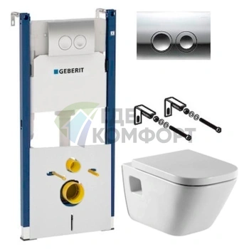 Комплект для скрытого монтажа: унитаз Roca Gap, инсталляция Geberit Duofix Delta и шумоизоляция - фото 1