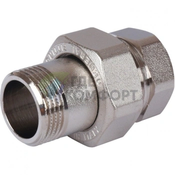 Разъемное соединение американка ВН 3/4, уплотнение под гайкой под гайкой, никелированное Stout - фото 2