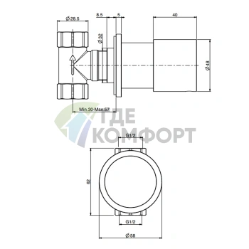 Запорный вентиль FIMA Carlo Frattini Spillo Steel INOX (F3093/1INOX) - фото 2