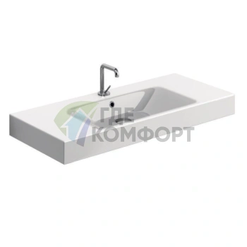 Раковина KERASAN Cento 100х45 с 1отв под смеситель белая с подвесной металлической структурой (355001*1) - фото 1