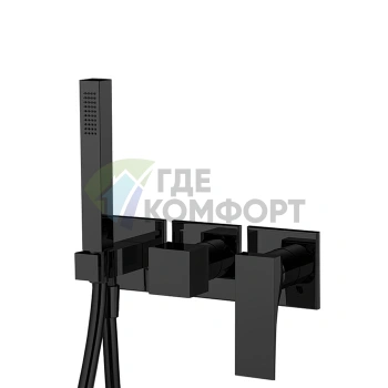 Смеситель FIMA Carlo Frattini ZETA встраиваемый однорычажный с душевым комплектом, черный матовый (F3989X8NS) - фото 1