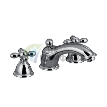 Смеситель для раковины Carlo Frattini Olivia на 3 отверстия, высота 94 мм, с донным клапаном, хром (F5011CR) - фото 1