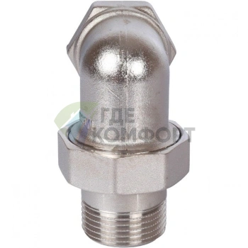 Разъемное угловое соединение американка ВН 1, никелированное Stout - фото 2