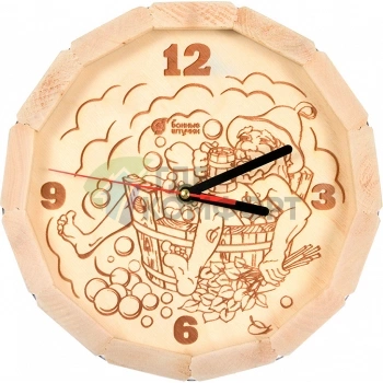 Часы для бани и сауны Банные штучки 39101 В парилке в форме бочки