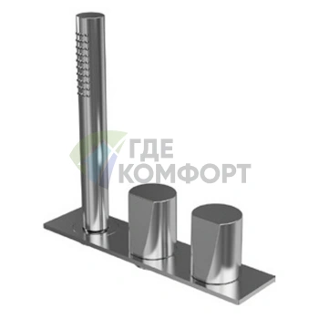 Смеситель для ванны Antonio Lupi INDIGO на 3 отверстия с ручным душем, хром (ND702LU) - фото 1