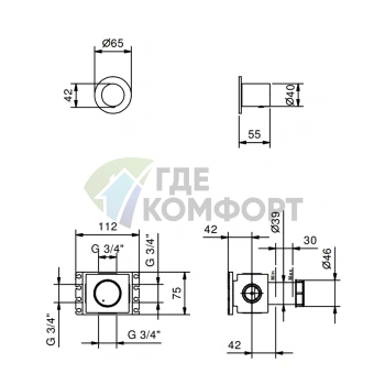 Запорный вентиль FANTINI Nostromo стильного цвета Matt Gun Metal PVD (87 P5 G591B) - фото 2